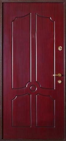 Фотография «Дверь простая металлическая с порошковым напылением коричневая №64»
