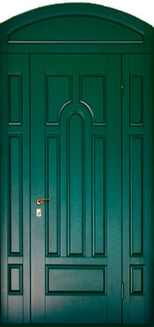 Фотография «Арочная стальная дверь МДФ ПВХ зеленая №15»