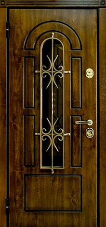 Фотография «Дверь с ковкой металлическая для коттеджа №11»