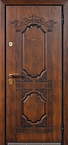 Фотография «Наружная дверь стальная МДФ винорит коричневая №8»