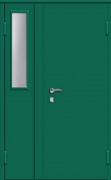 Фотография «Зеленая металлическая тамбурная дверь с порошковым напылением №8»