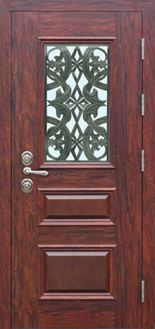 Фотография «Наружная металлическая дверь с витражом №11»