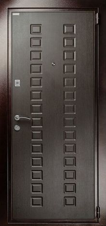 Фотография «Уличная дверь металлическая МДФ филенчатая черная №17»