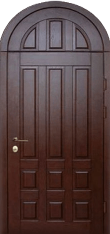 Фотография «Арочная стальная дверь для коттеджа МДФ Шпон № 1»