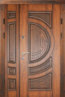 Фотография «Эксклюзивная железная парадная дверь коричневая №79»