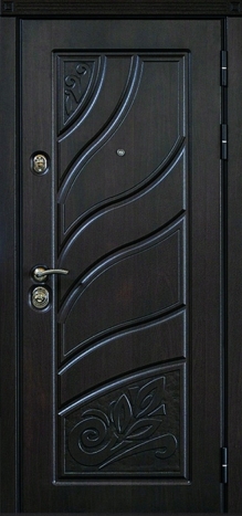 Фотография «Дверь с терморазрывом железная МДФ ПВХ черная №12»