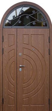 Фотография «Арочная металлическая наружная дверь МДФ ПВХ №14»