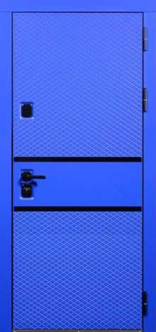 Фотография «Дверь оригинальная железная с покрытием нитроэмалью синяя №6»