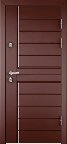 Фотография «Металлическая дверь МДФ коричневая №82»