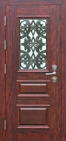 Фотография «Наружная металлическая дверь с витражом №11»